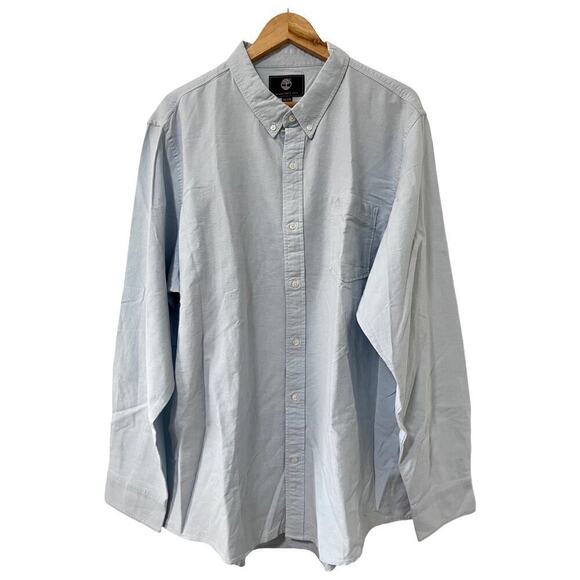 Timberland Men’s Long Sleeve Button Down Shirt Sz XXL Blue Collared NEW - Picture 1 of 5